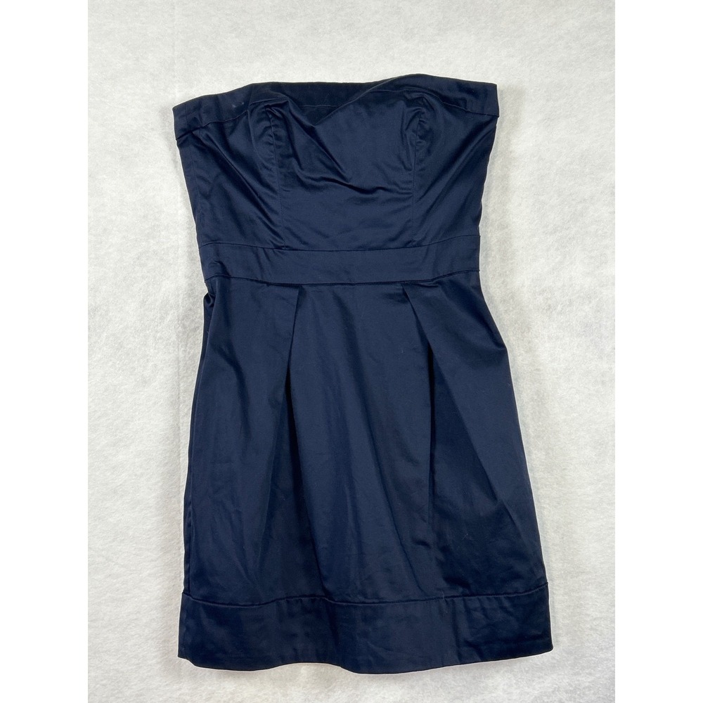 French Connection Navy Blue Strapless Mini Dress Sweetheart Neck Zip Back 2